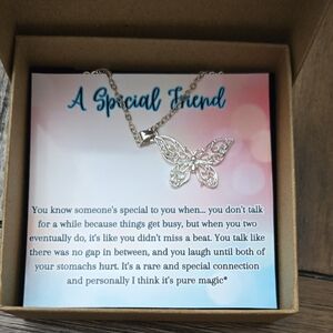 Silver Butterfly Pendant Necklace